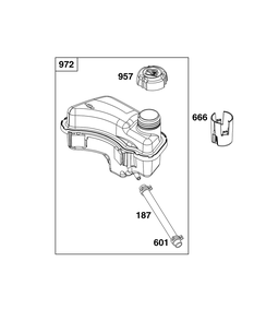 Fuel Supply Group Diagram and Parts List for 092J0B-0014-H5 020000 - 09Z999 Briggs and Stratton Engine